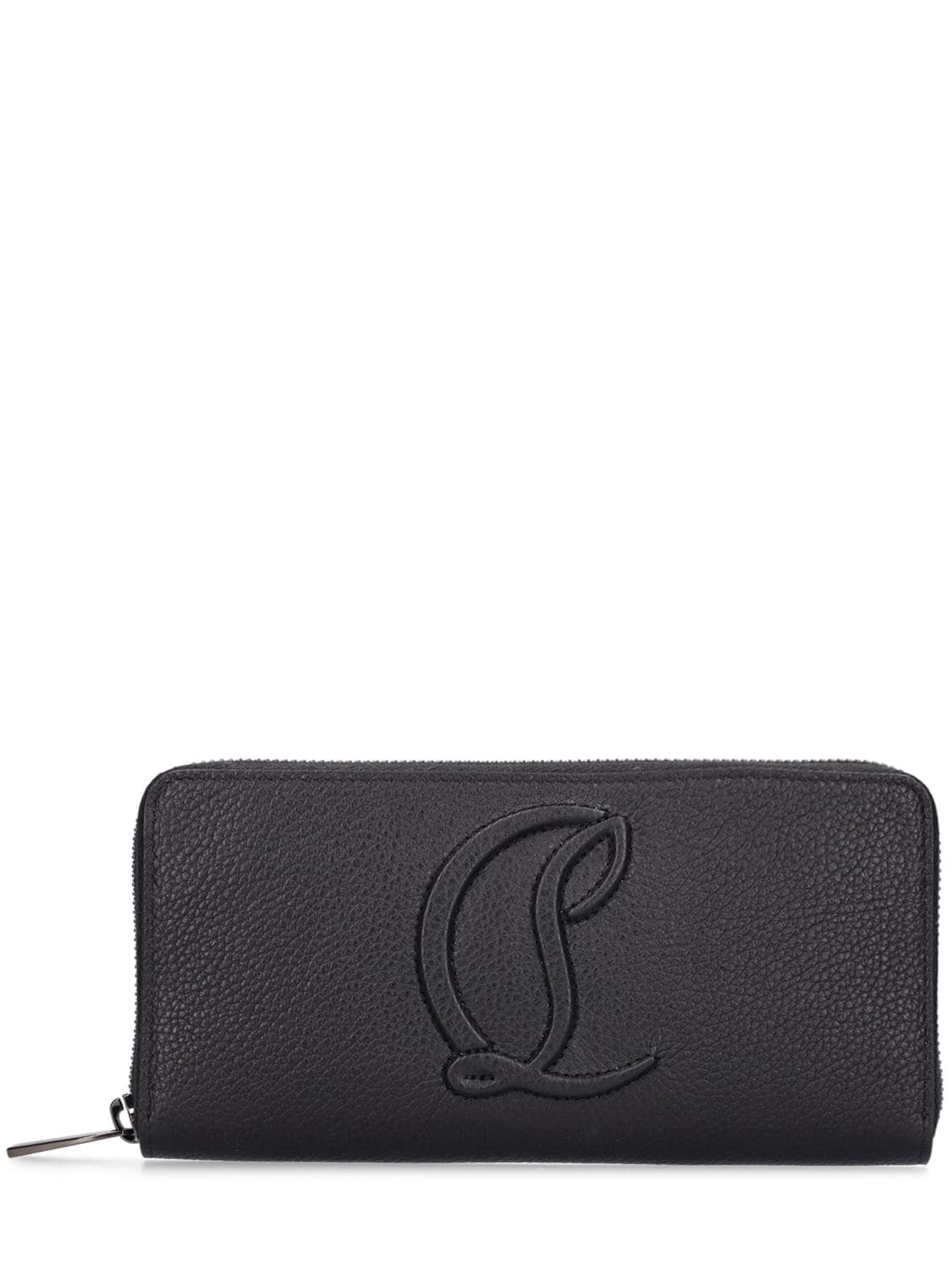 Christian Louboutin By My Side Long Leather Wallet W/logo In Black