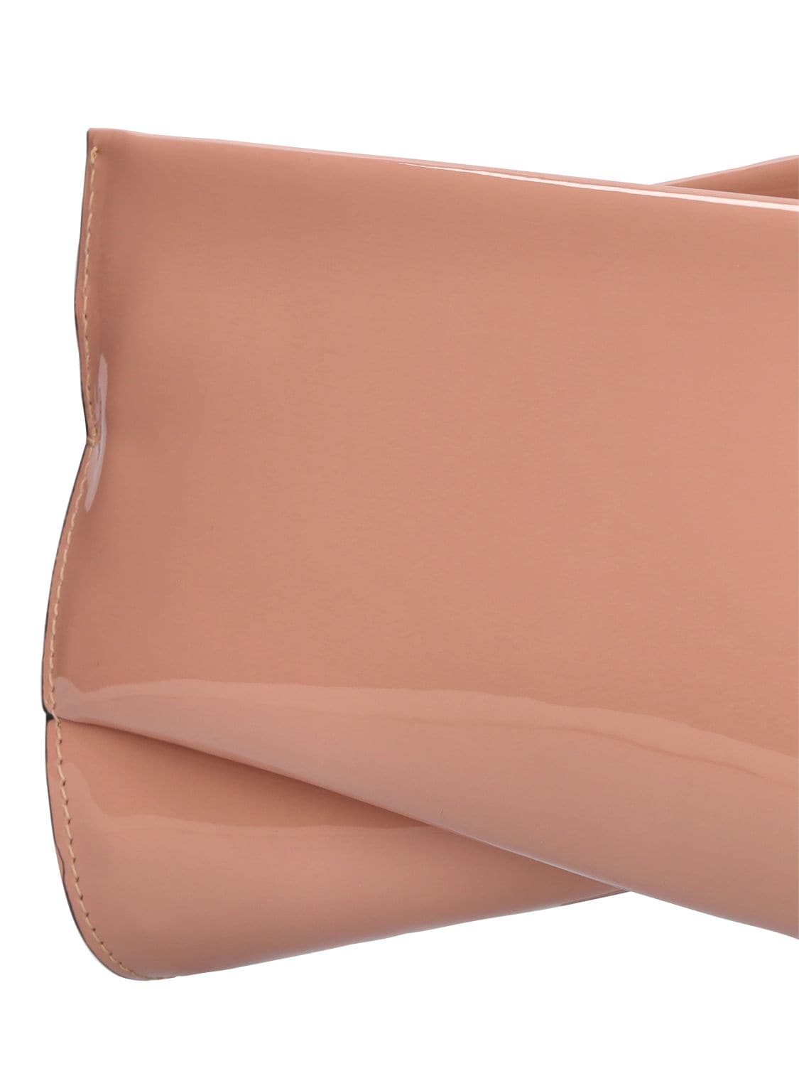 Shop Christian Louboutin Small Loubitwist Patent Clutch In Nude