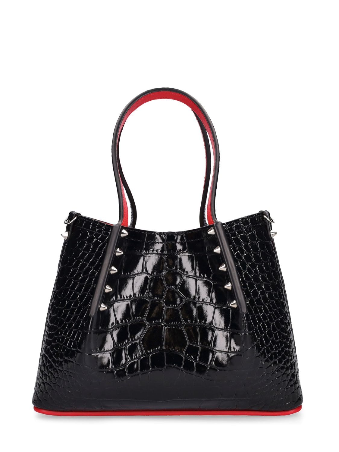 Shop Christian Louboutin Mini Cabarock Ali Leather Top Handle Bag In Black