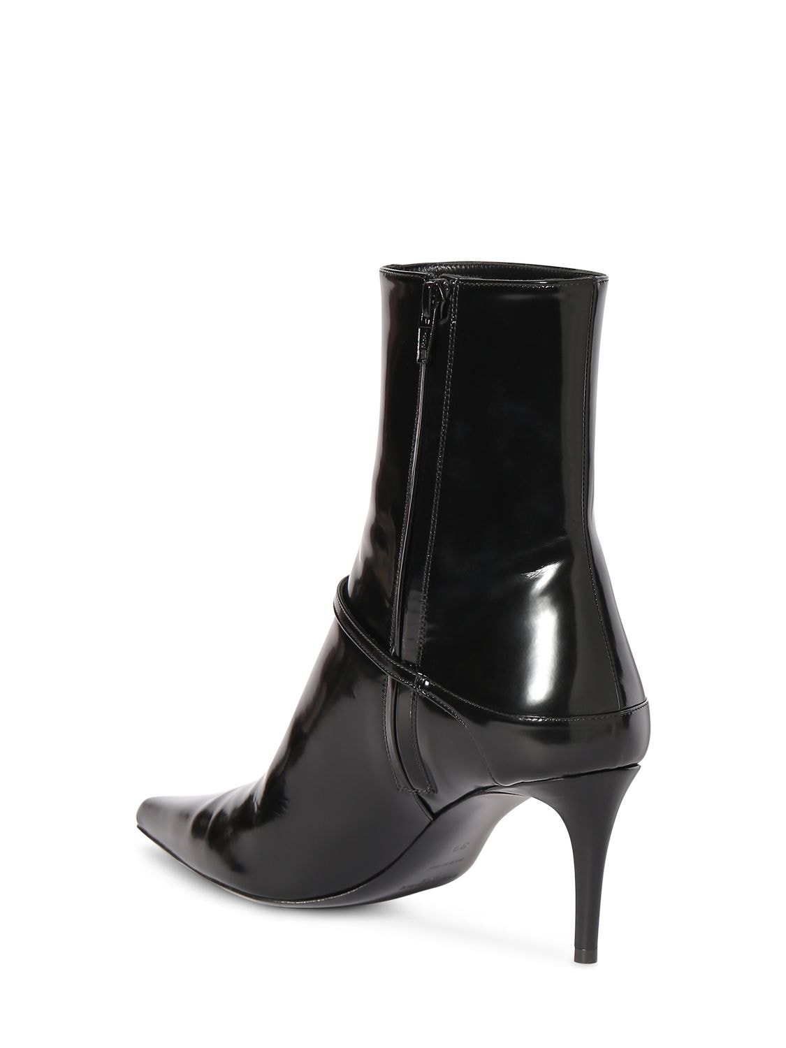 Shop Saint Laurent 70mm Vendome Leather Ankle Boots In Black