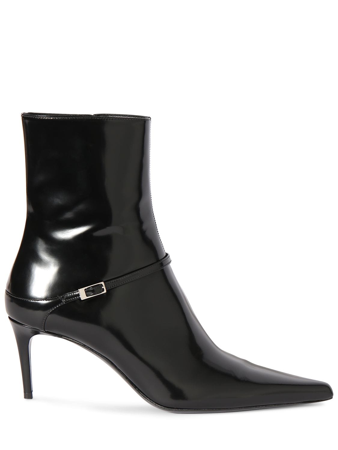 Shop Saint Laurent 70mm Vendome Leather Ankle Boots In Black