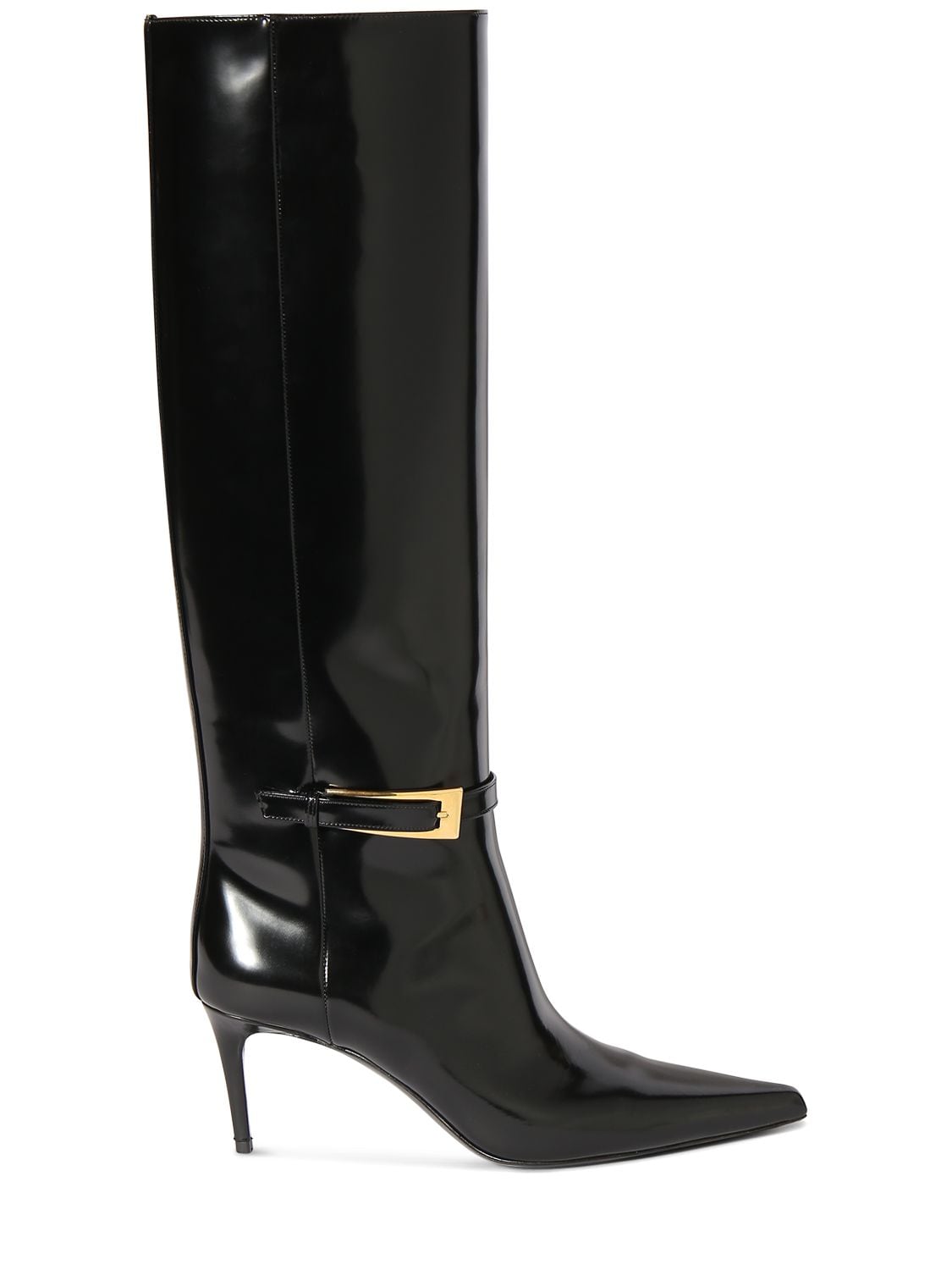 Shop Saint Laurent 70mm Lee Leather Boots In Black
