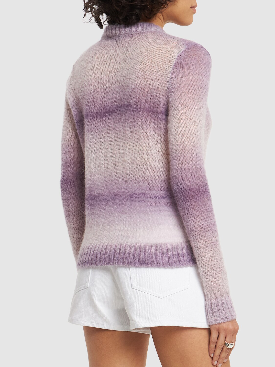 Shop Missoni Alpaca Blend Knit Degradé Cardigan In Violett