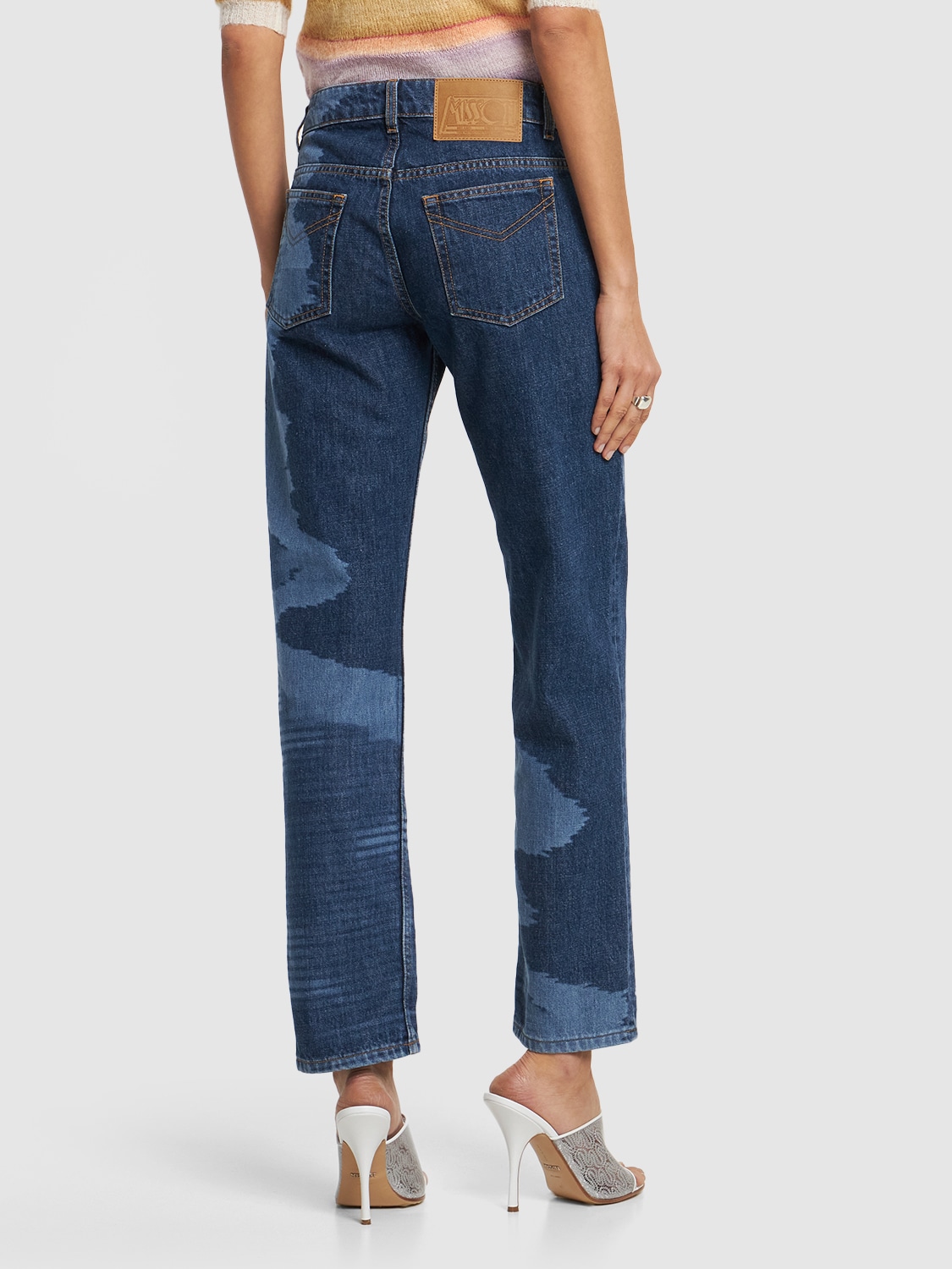 Shop Missoni Space Dyed Cotton Denim Straight Jeans In Space Dye Laser