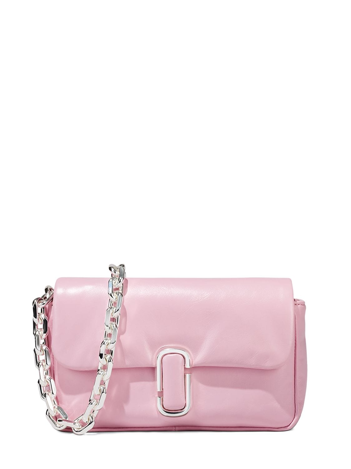 Marc Jacobs The Mini Pillow Shoulder Bag In Bubblegum Leather in