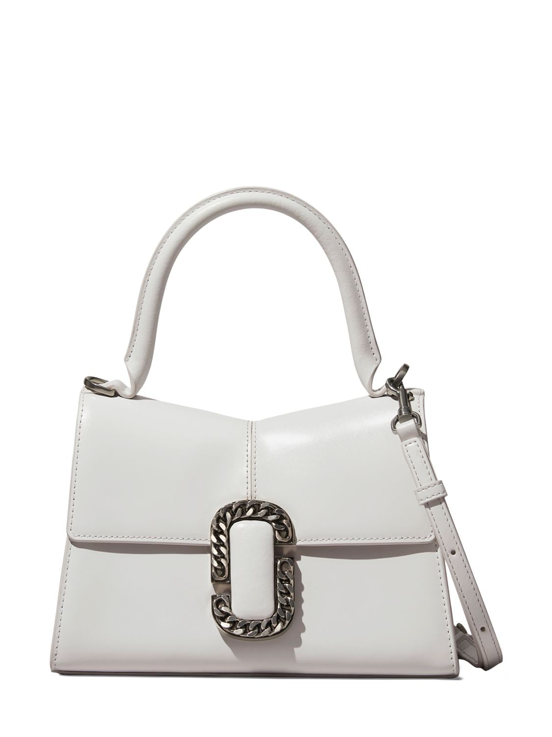 Marc Jacobs The Mini Leather Top Handle Bag In White
