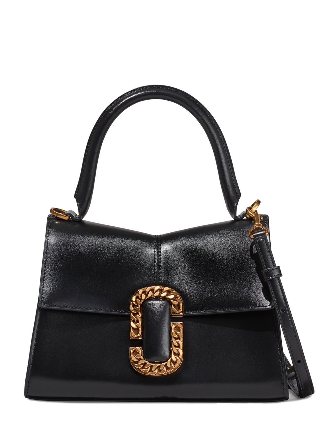 Marc Jacobs The Top Handle Leather Bag In Black