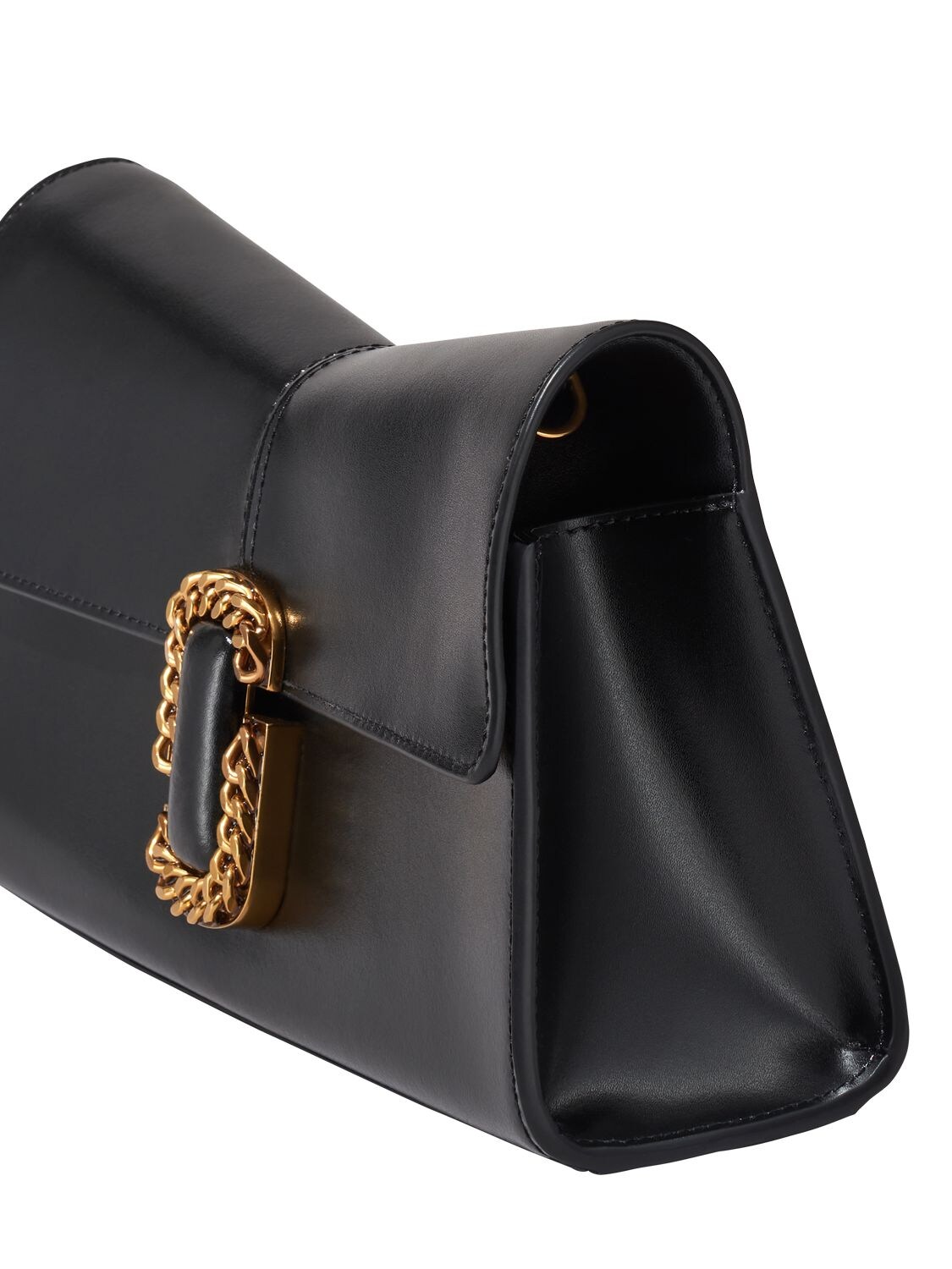 Shop Marc Jacobs The Clutch Leather Clutch In Black