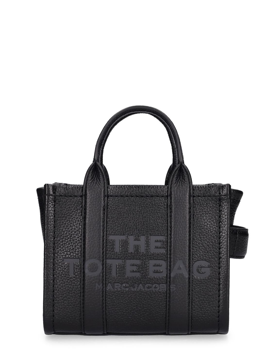 Marc Jacobs The Micro Tote Leather Bag In Black