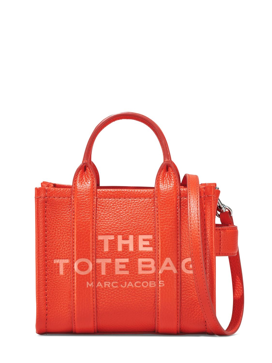 Marc Jacobs The Micro Tote Leather Bag In Electric Orange | ModeSens