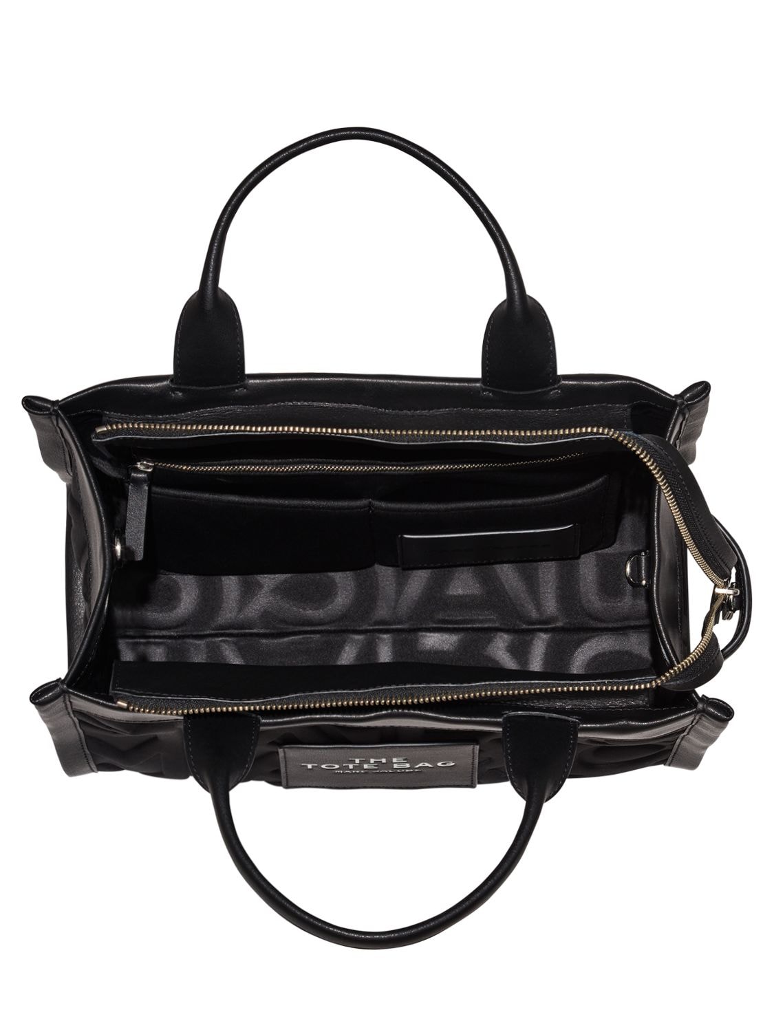 Shop Marc Jacobs The Medium Tote Faux Leather Bag In Black