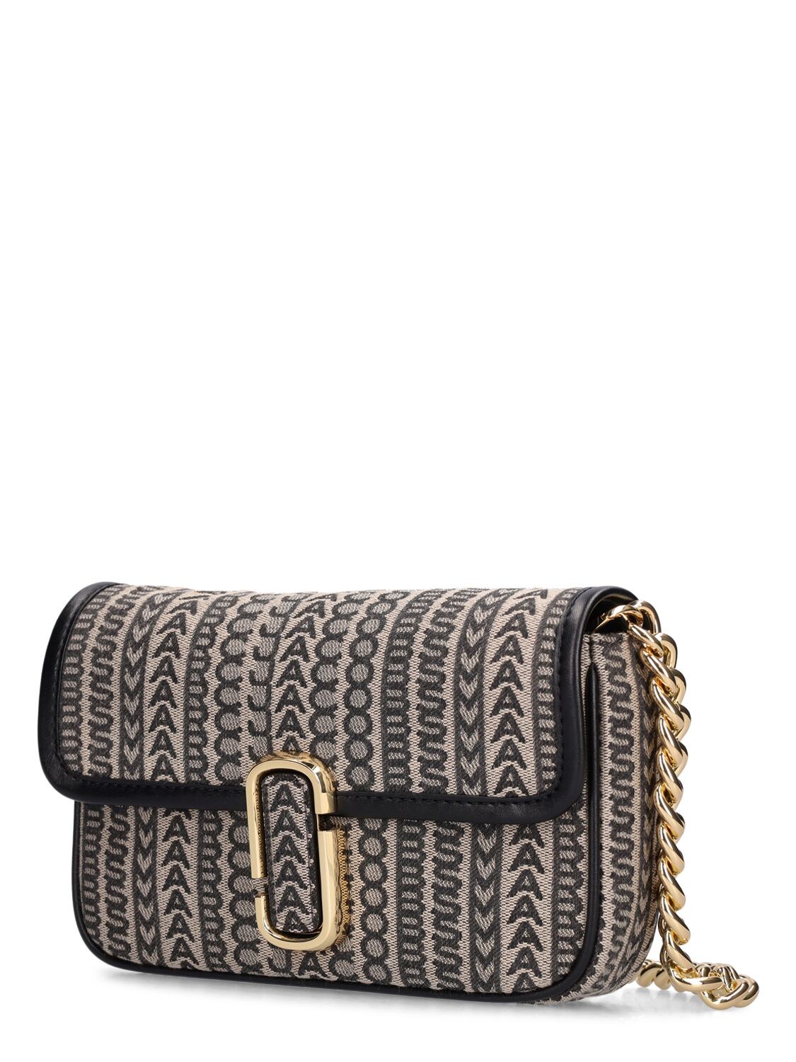 Marc Jacobs Beige & Black 'The Monogram J Marc' Shoulder Bag