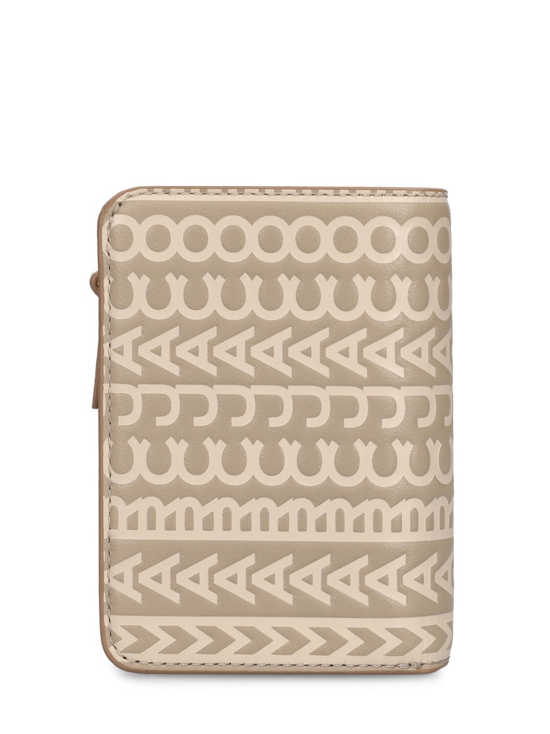 Shop Marc Jacobs The Mini Compact Leather Wallet In Khaki