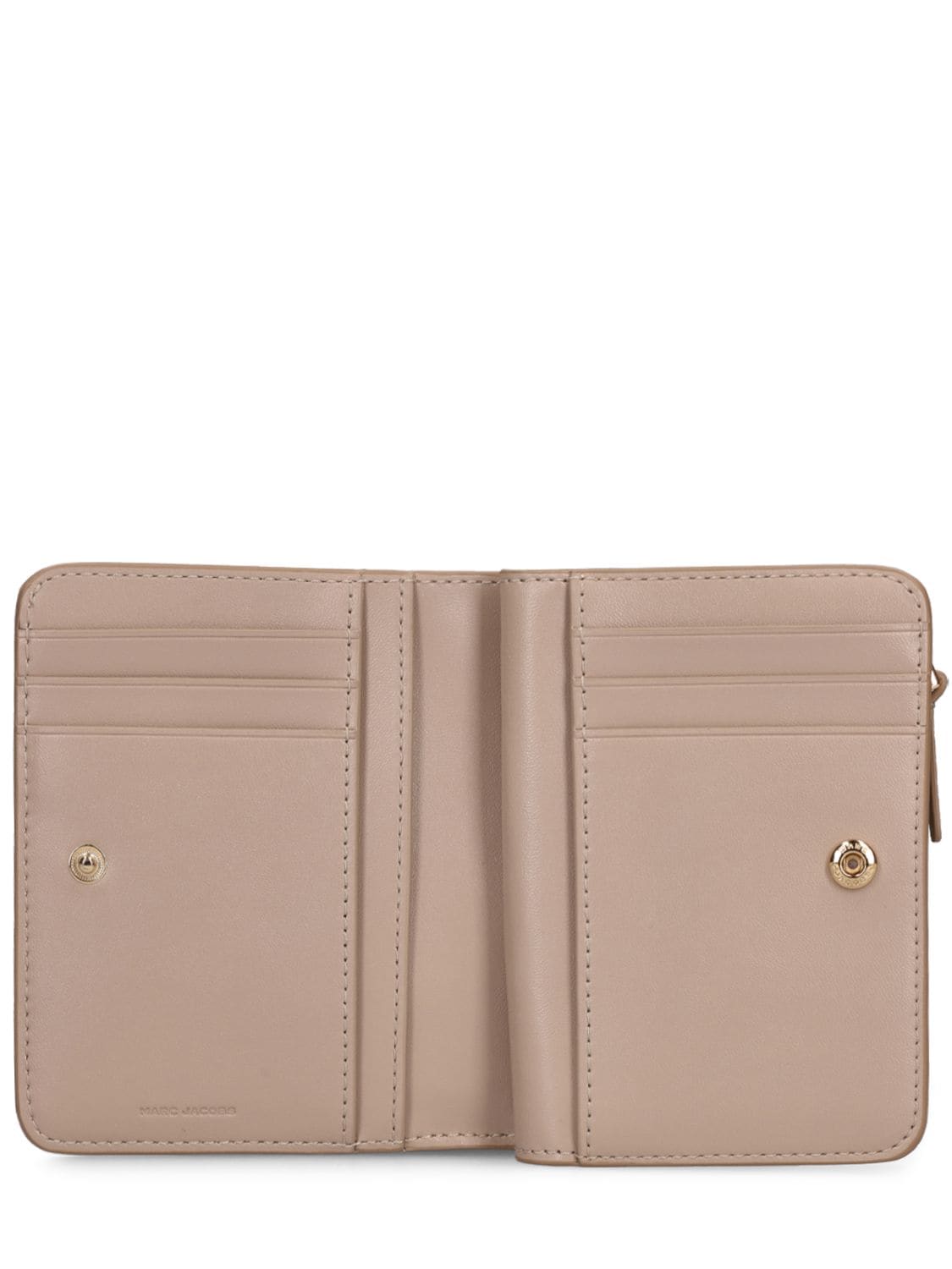 Shop Marc Jacobs The Mini Compact Leather Wallet In Khaki