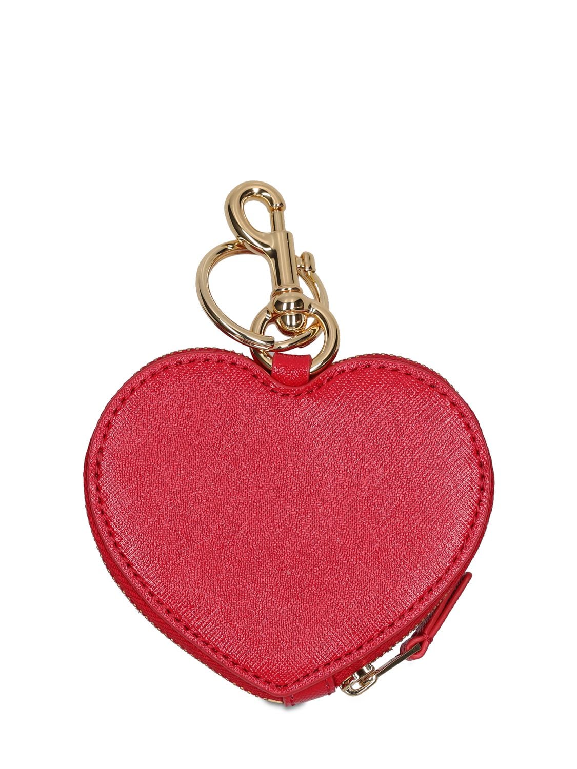 Shop Marc Jacobs The Heart Leather Pouch In True Red