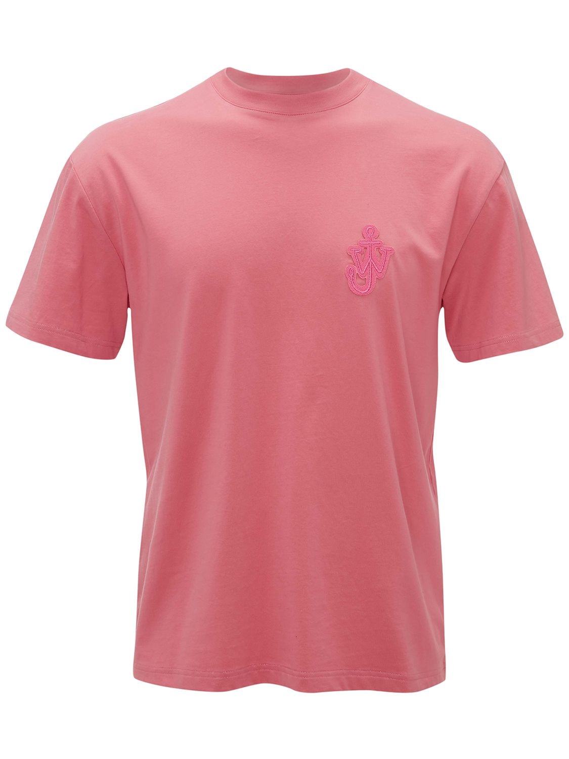 Jw Anderson Anchor Patch Cotton Jersey T-shirt In Pink