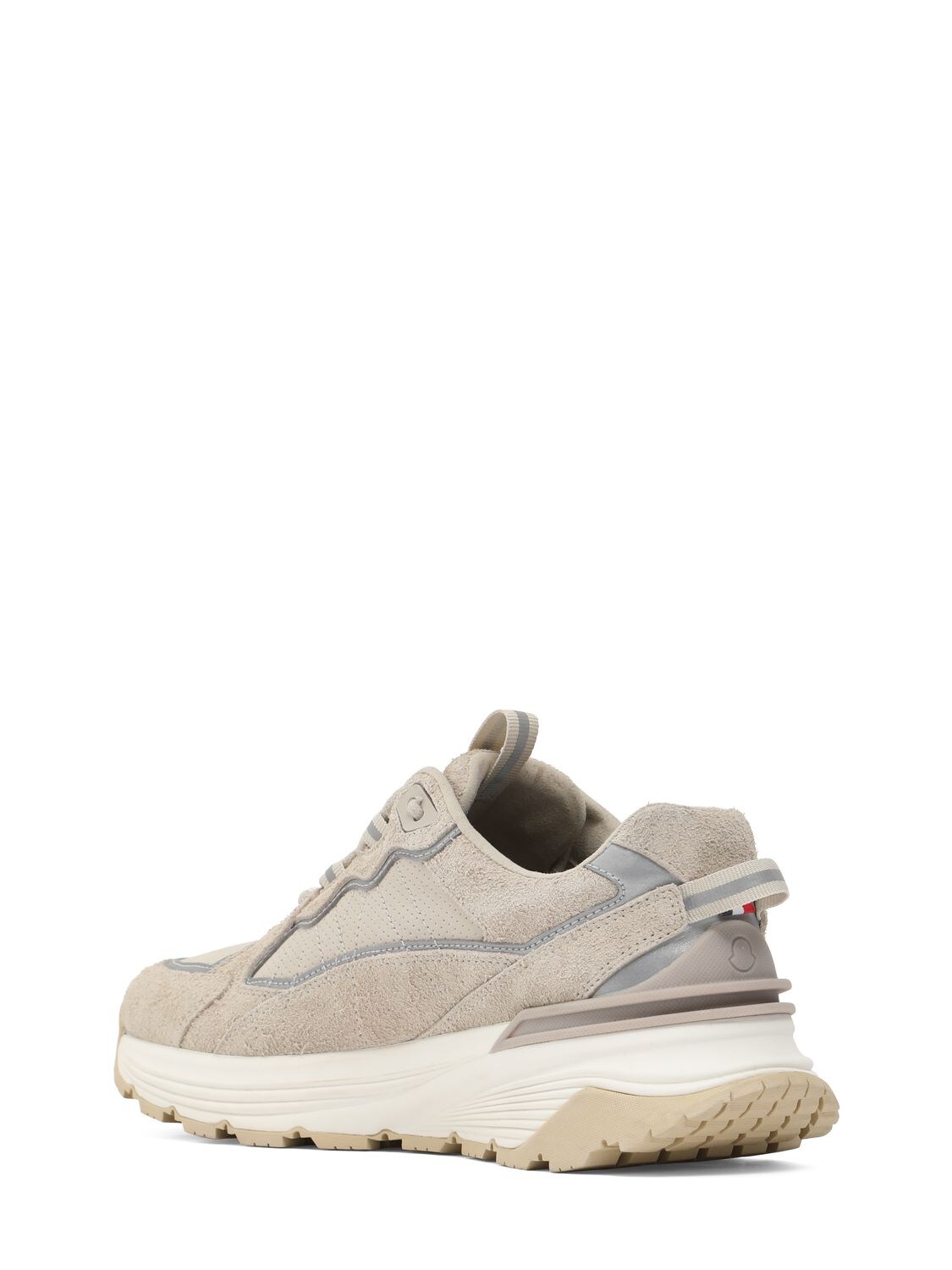 Shop Moncler Lite Leather Runner Sneakers In Beige