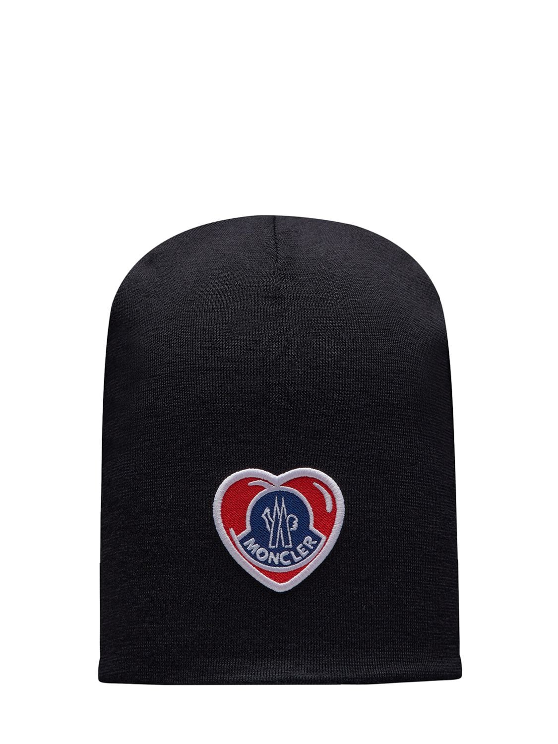Image of Heart Patch Wool Tricot Beanie Hat
