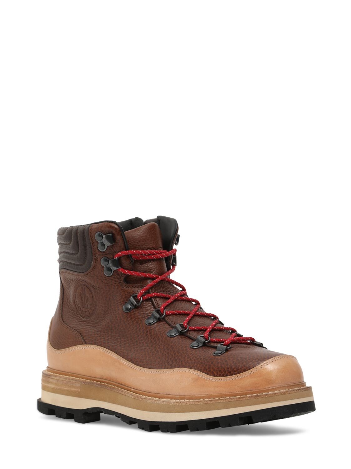 Shop Moncler Peka Trek Hiking Boots In Beige,brown