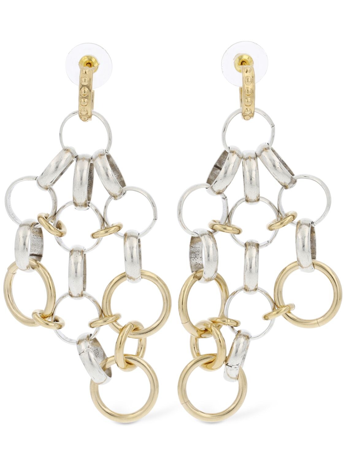 Isabel Marant Stunning Ring Pendant Earrings In Silver,gold