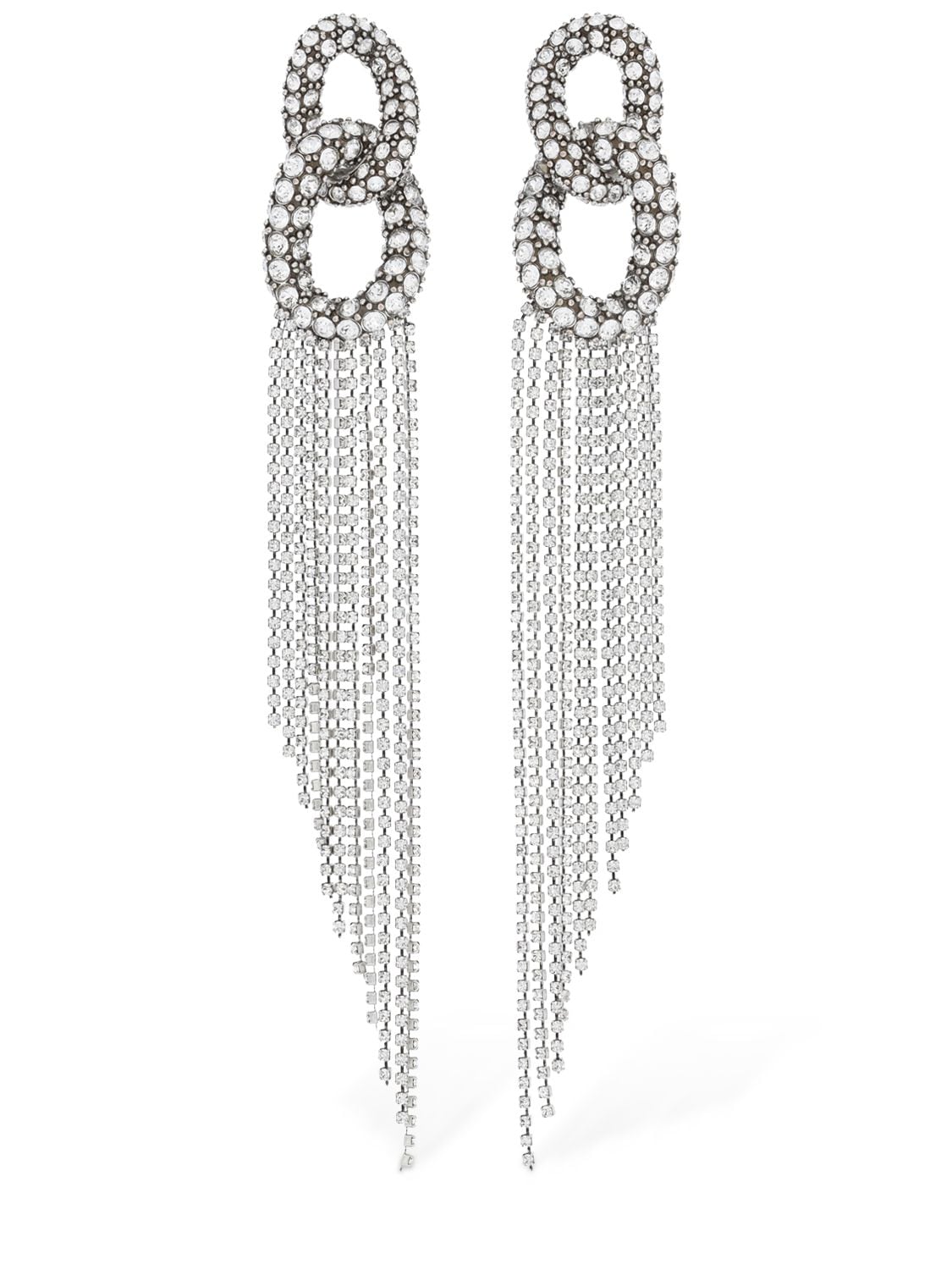 Isabel Marant Starlight Ring Pendant Earrings In Siler,crystal