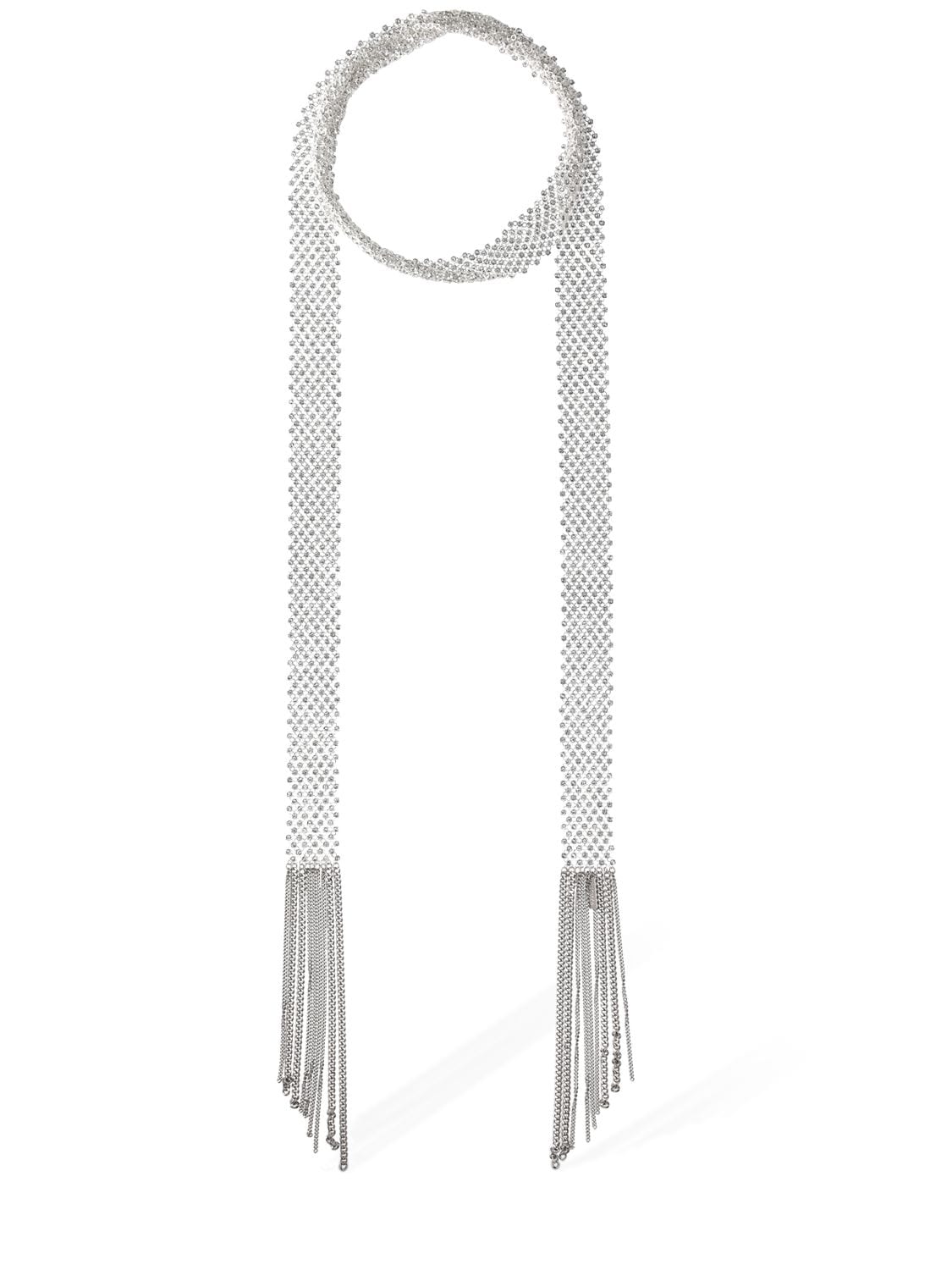 Isabel Marant Dazzling Scarf Necklace In Silver
