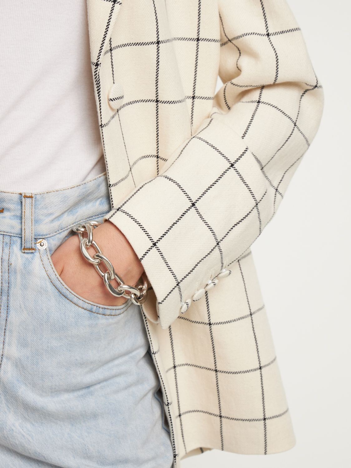 Shop Isabel Marant Your Life Chunky Chain Bracelet In Silver