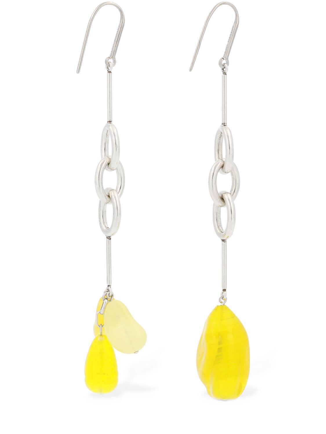 Shop Isabel Marant Delightful Mismatched Pendant Earrings In Yellow,silver
