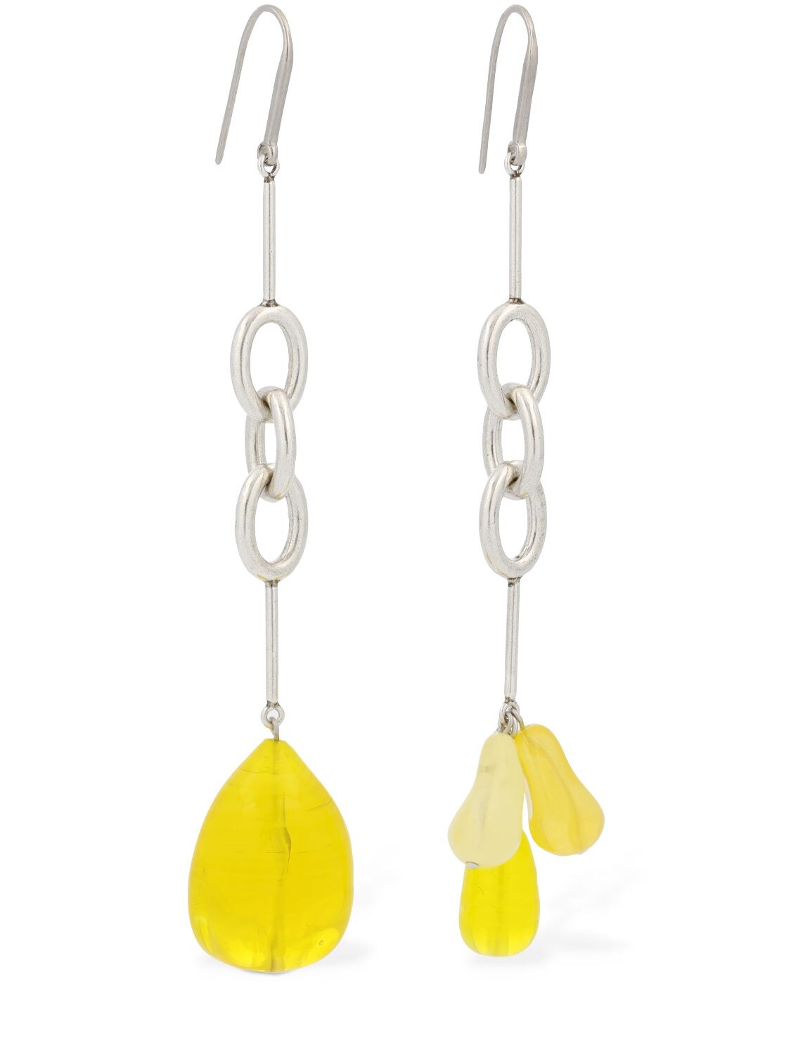 Shop Isabel Marant Delightful Mismatched Pendant Earrings In Yellow,silver