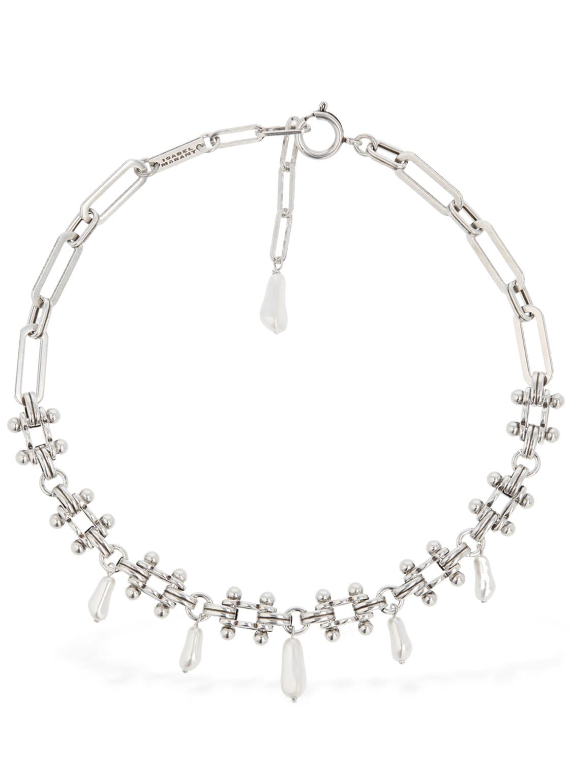 Isabel Marant Charming Collar Necklace In Silver,white