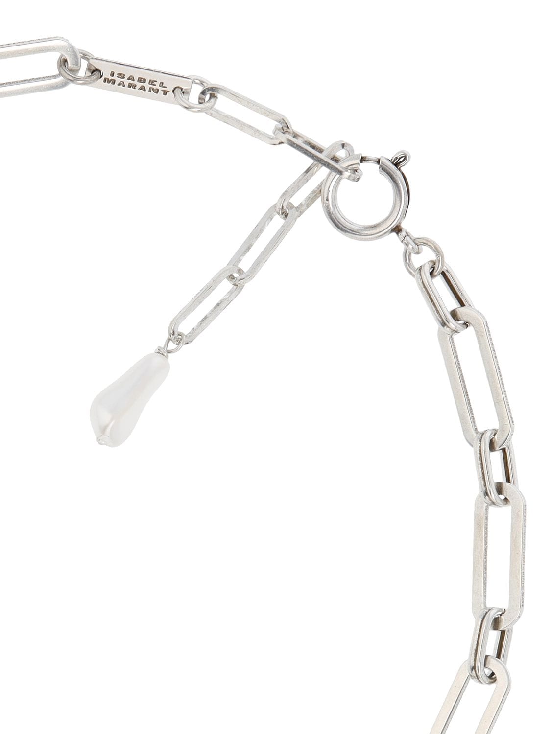 Shop Isabel Marant Charming Collar Necklace In Silver,white