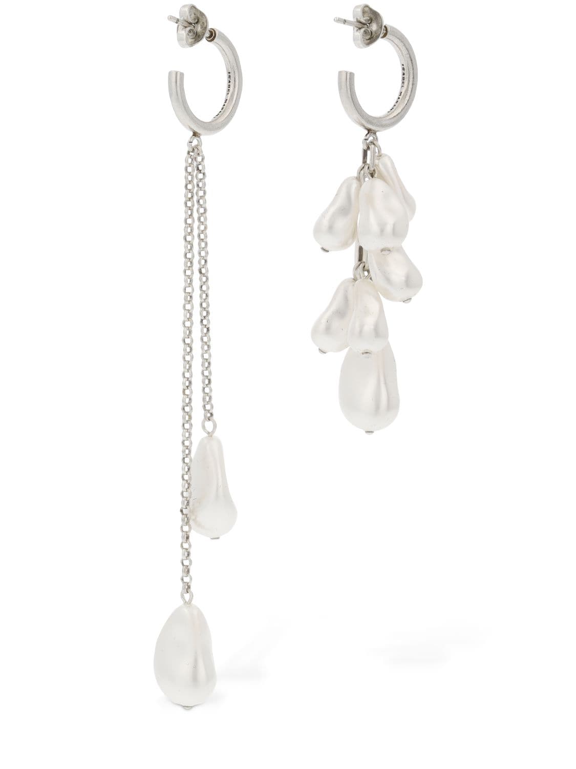 Shop Isabel Marant Charming Pendant Earrings In Silver,white