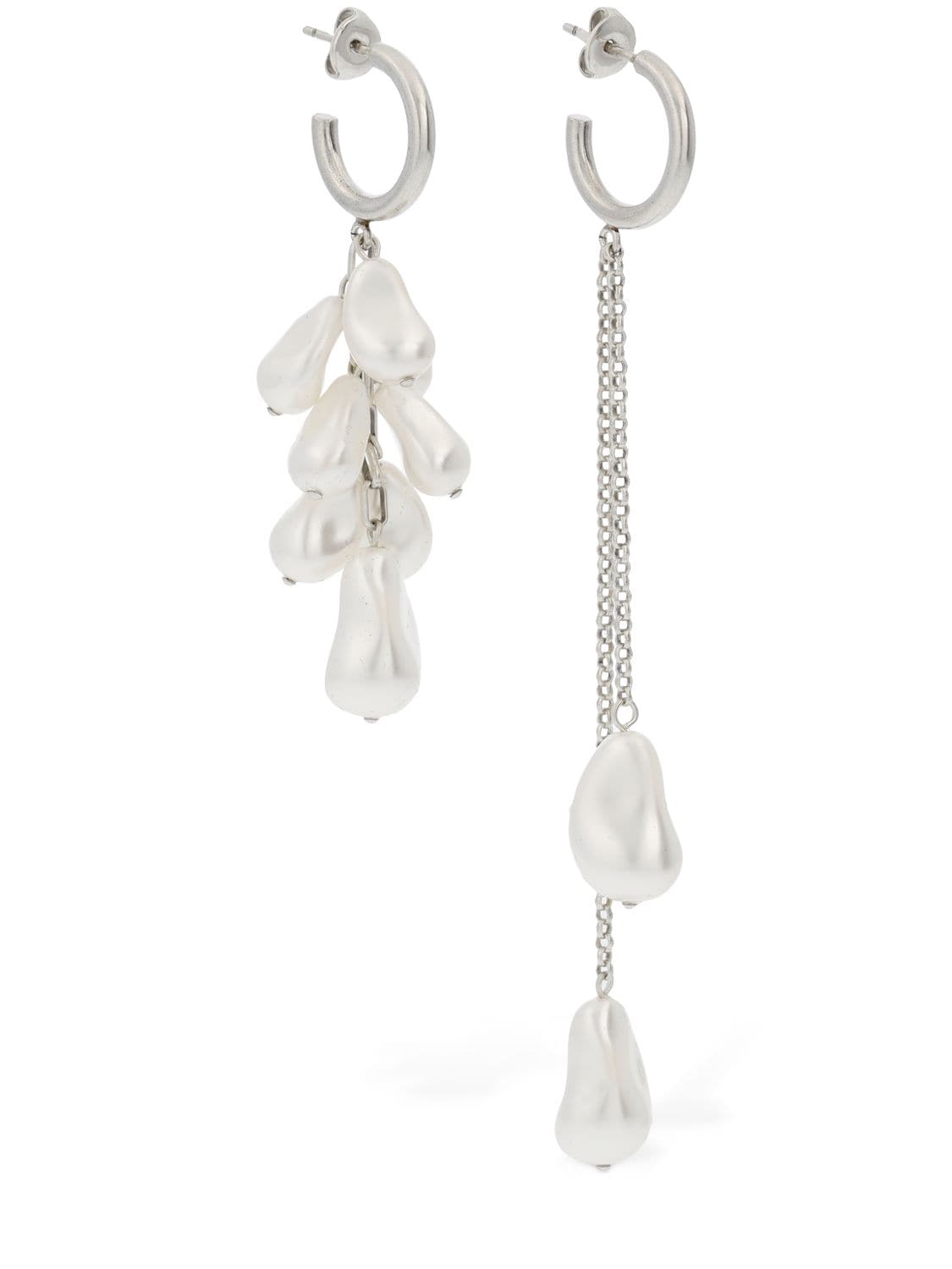 Isabel Marant Charming Pendant Earrings In Silver,white