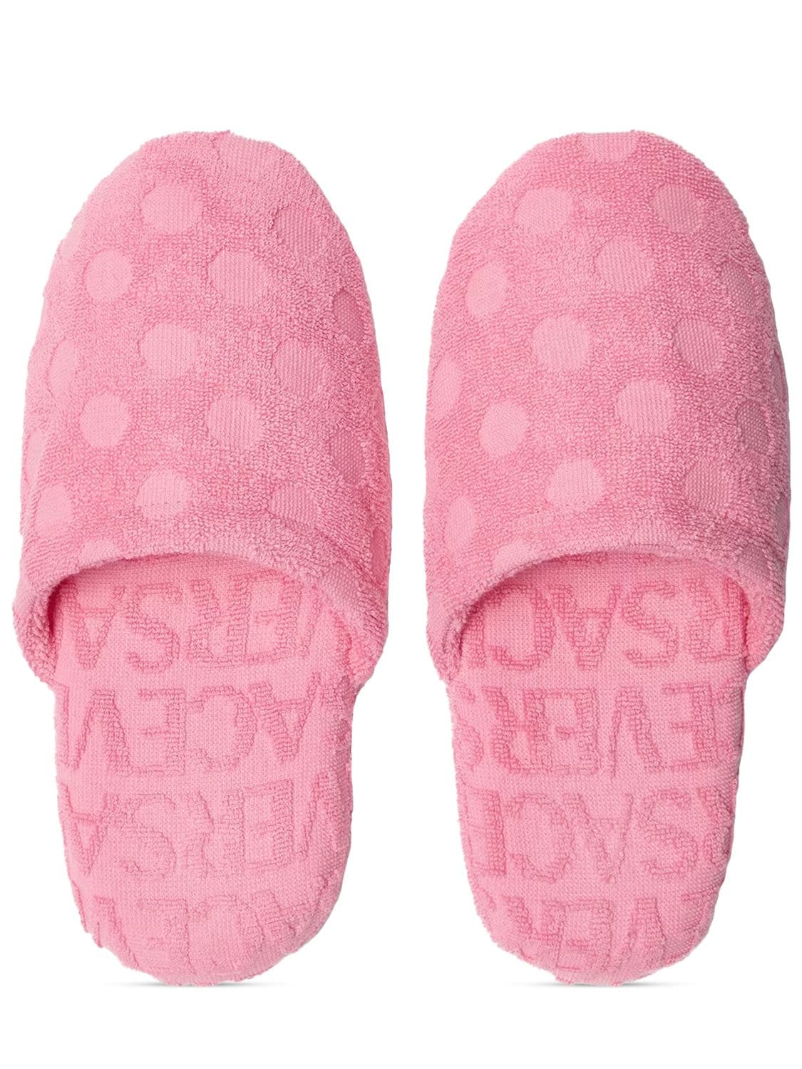 Versace On Repeat Bath Slippers In Flamingo