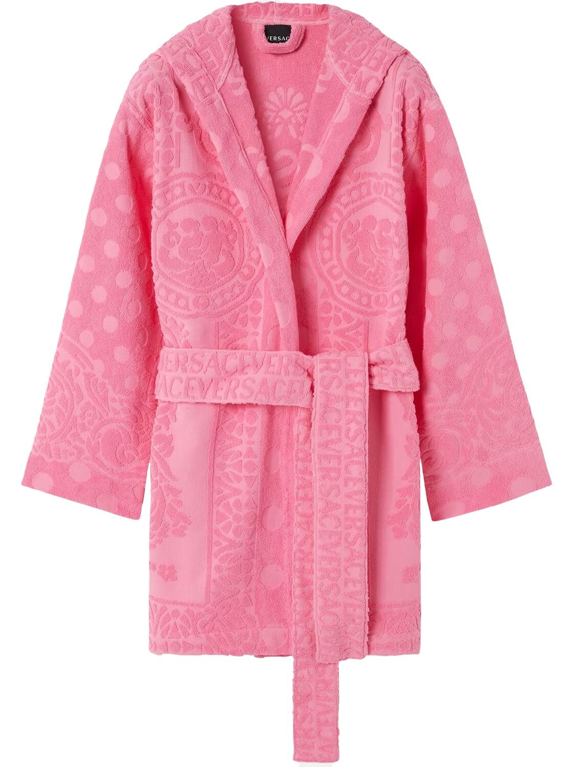 Shop Versace On Repeat Short Bathrobe In Flamingo