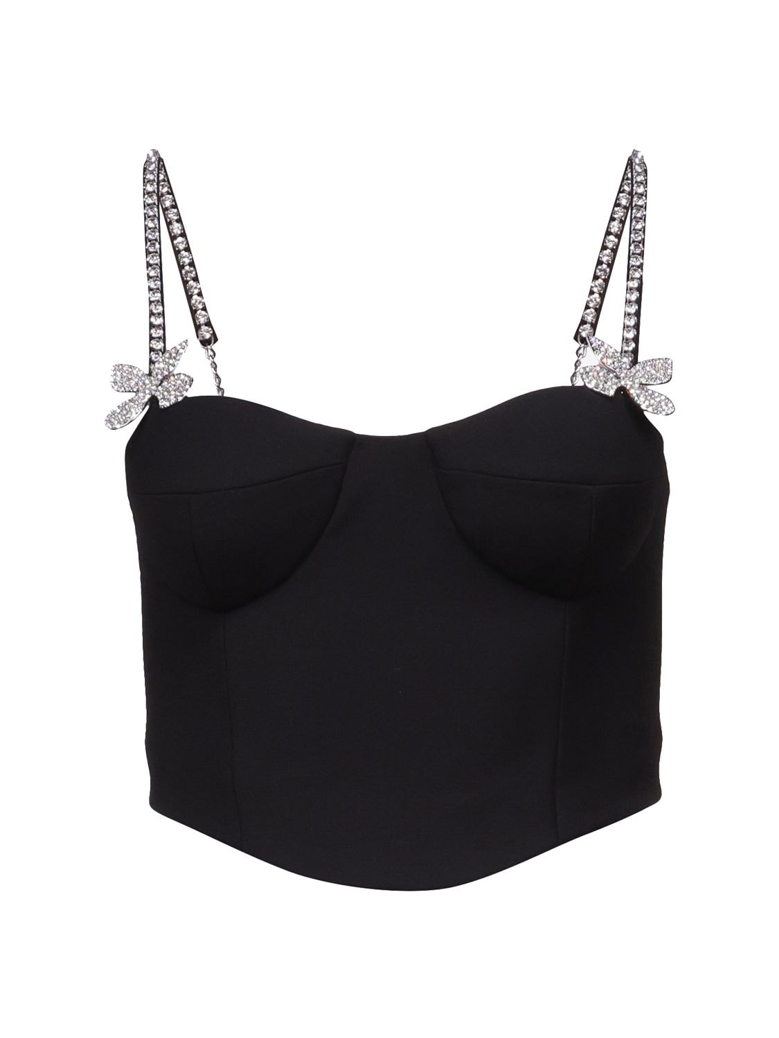 Image of Butterfly Embellished Wool Bustier Top