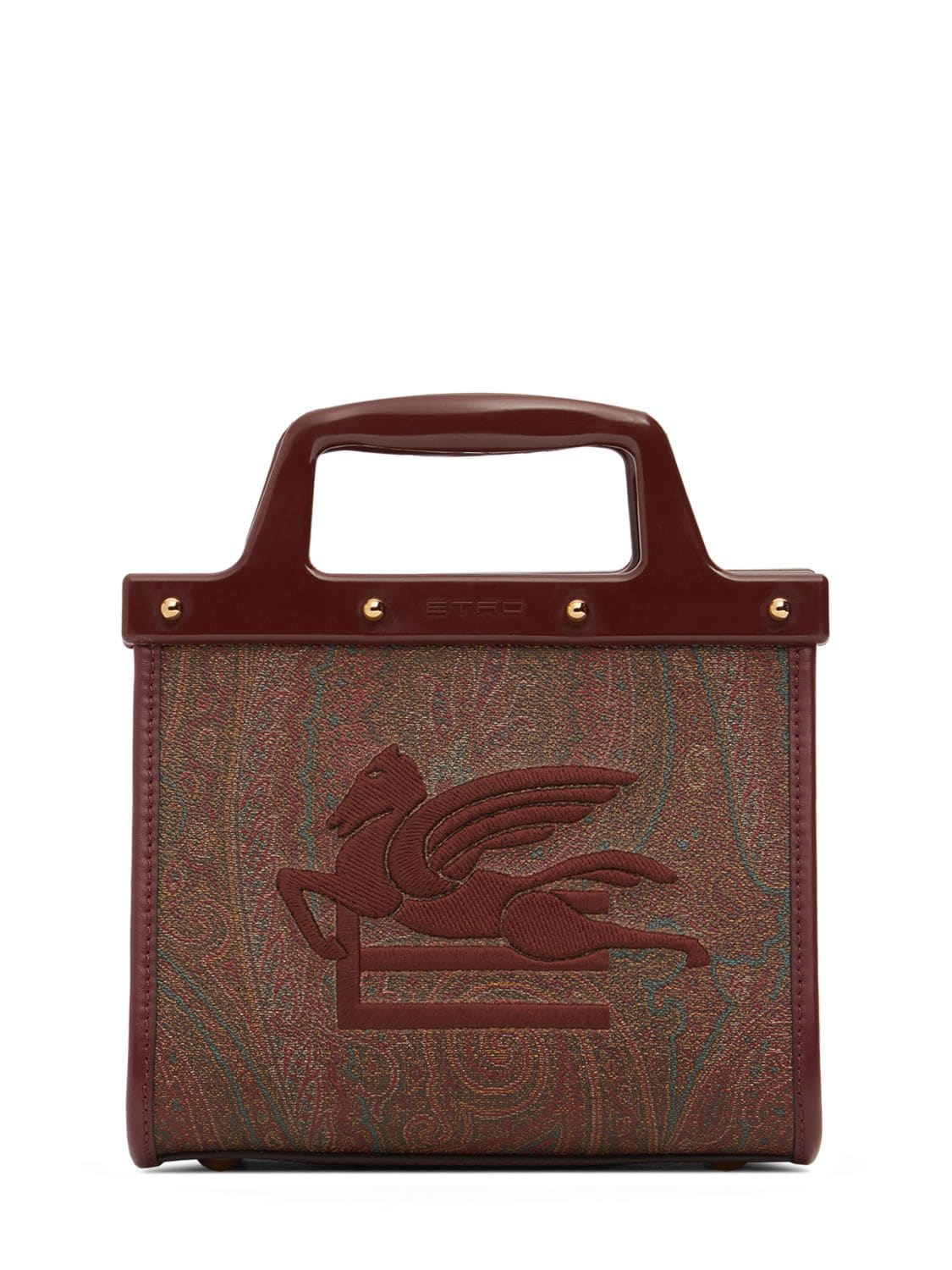 Etro Mini Love Trotter Canvas Shopper Bag In Rosso