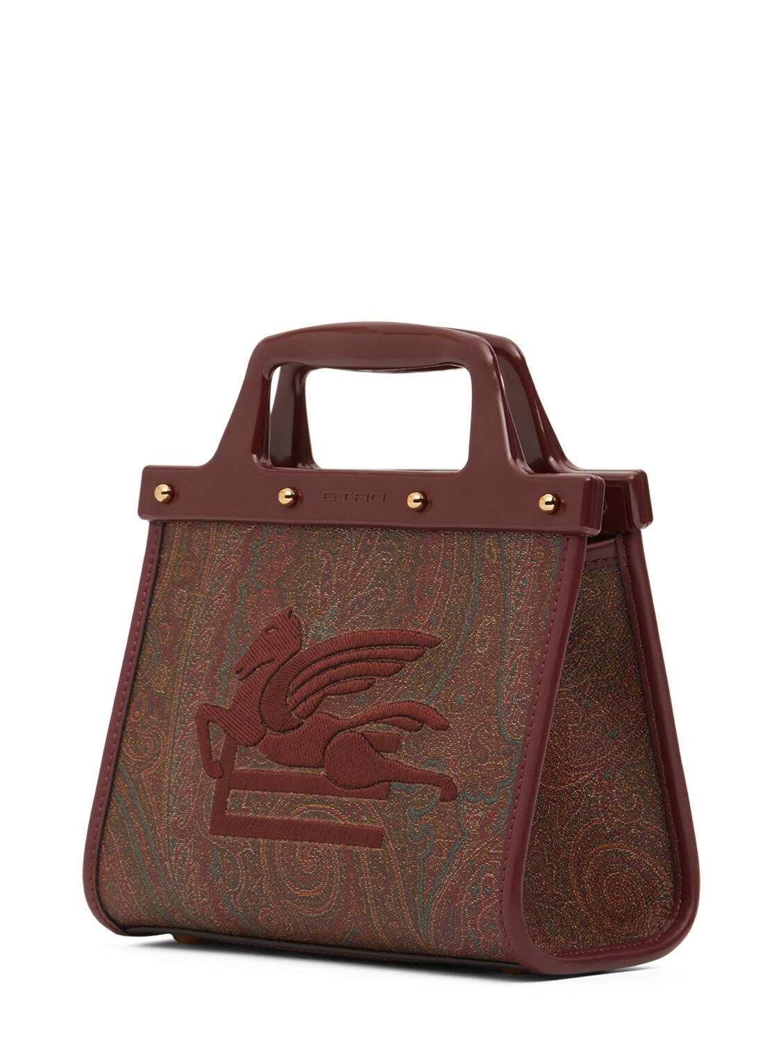 Shop Etro Mini Love Trotter Canvas Shopper Bag In Rosso