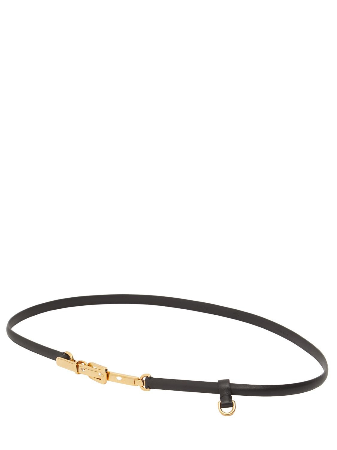 Shop Etro 1cm Leather Belt W/ Chain In Black