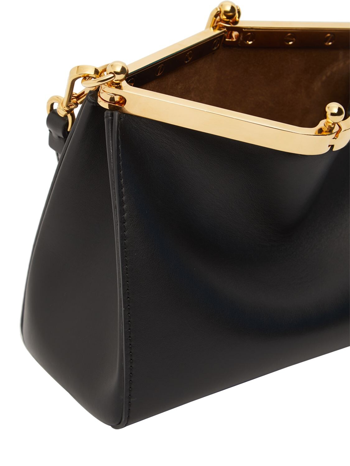 Shop Etro Small Vela Leather Shoulder Bag In Black