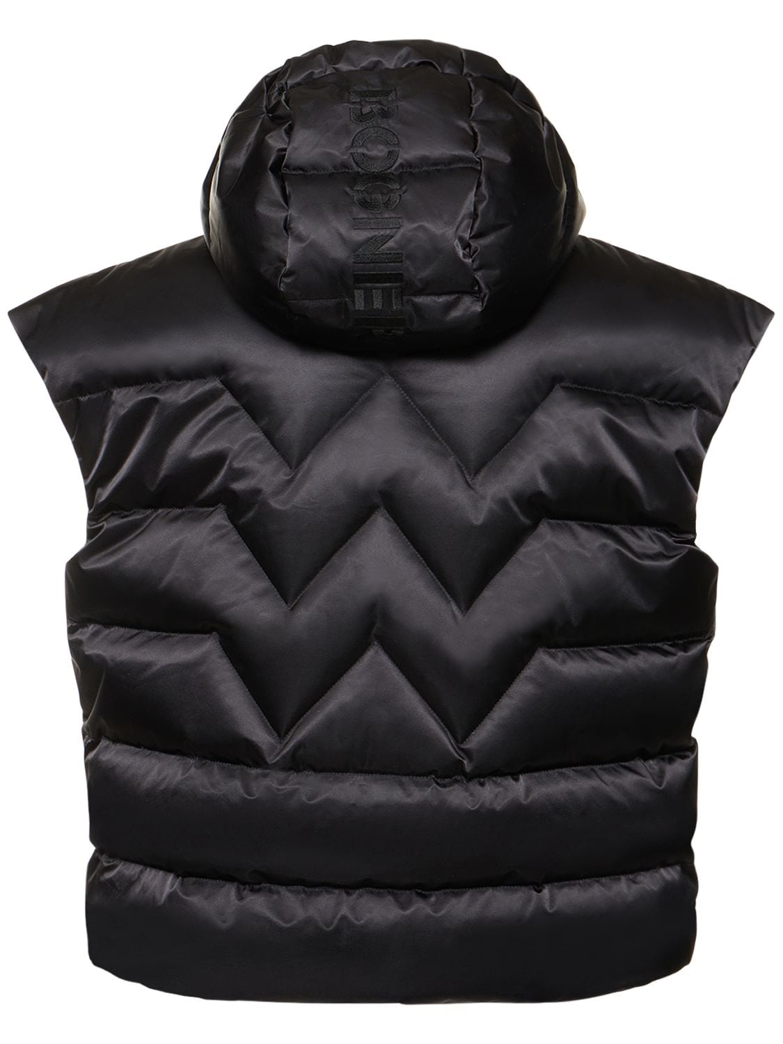 Bogner Logo Leather Nylon Puffy Backpack Black