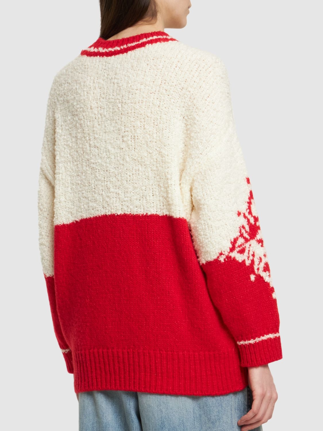 Shop Bogner Janita Wool Sweater In White,red
