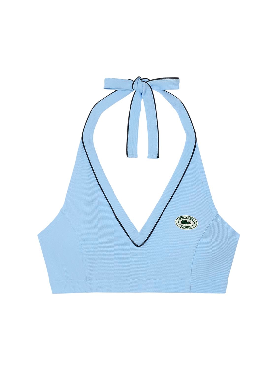 Shop Sporty And Rich Halter Crop Top In Light Blue