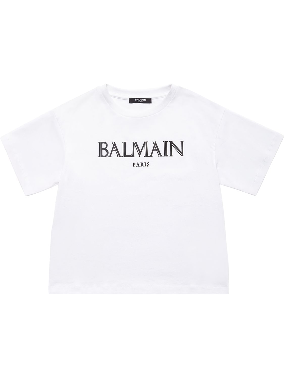 Balmain Kids' Cotton T-shirt With Logo In White