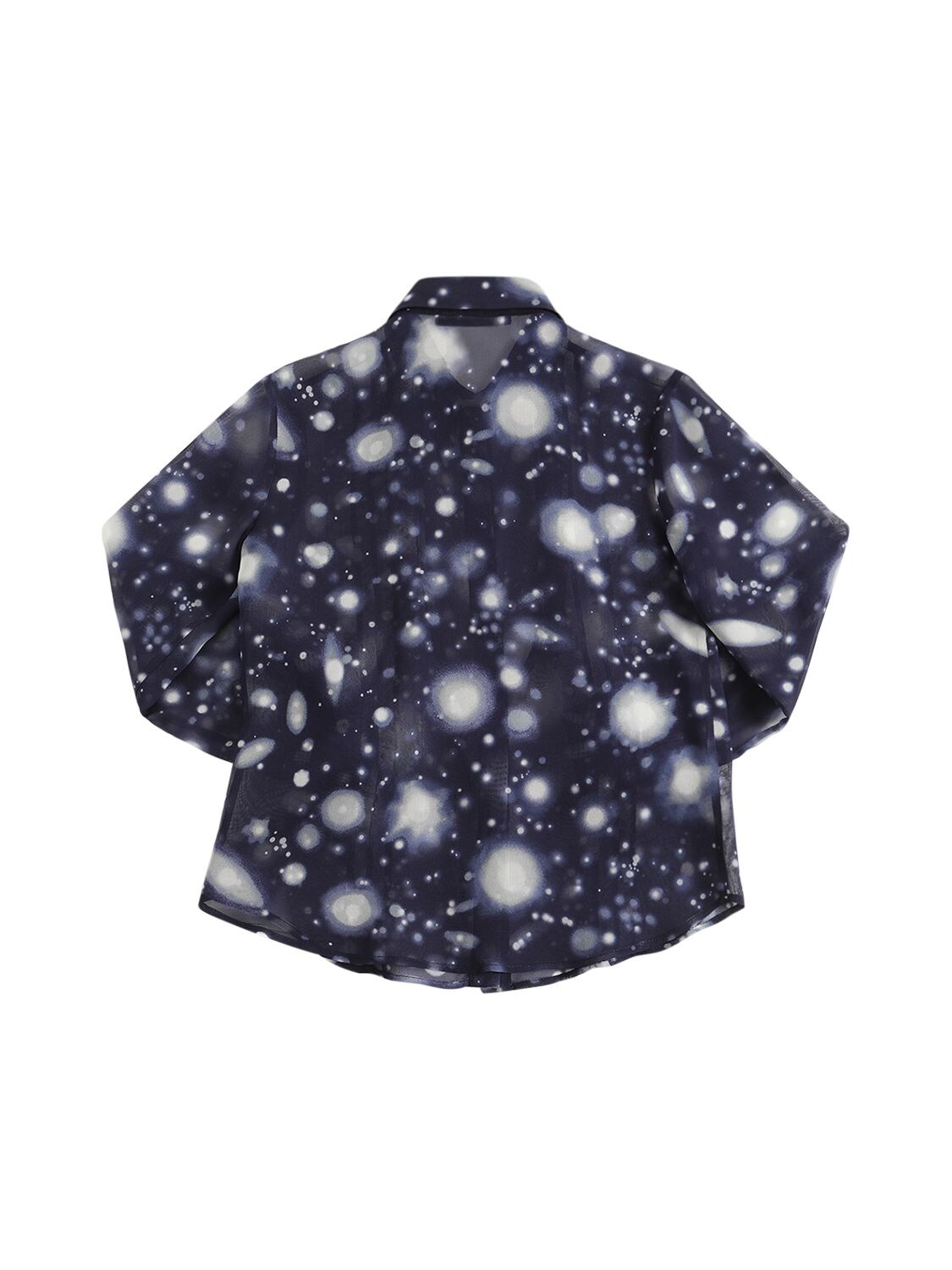 Shop Versace Solar System Printed Silk Shirt In Navy,white