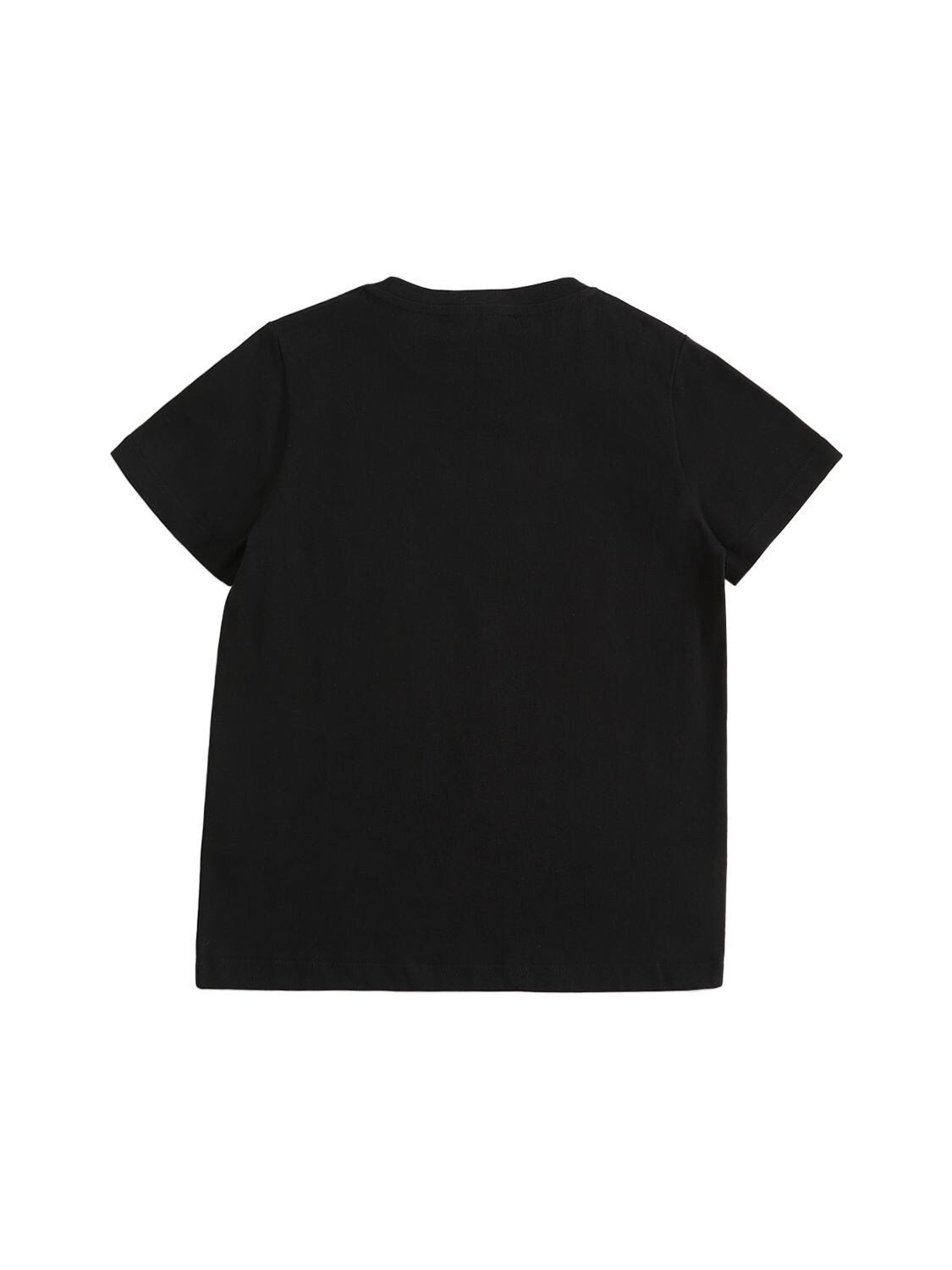 Shop Versace Logo Print Cotton Jersey T-shirt In Black