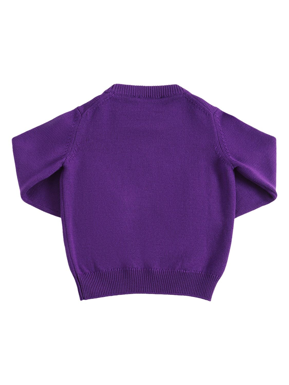 Shop Versace Medusa Embroidery Wool Sweater In Purple