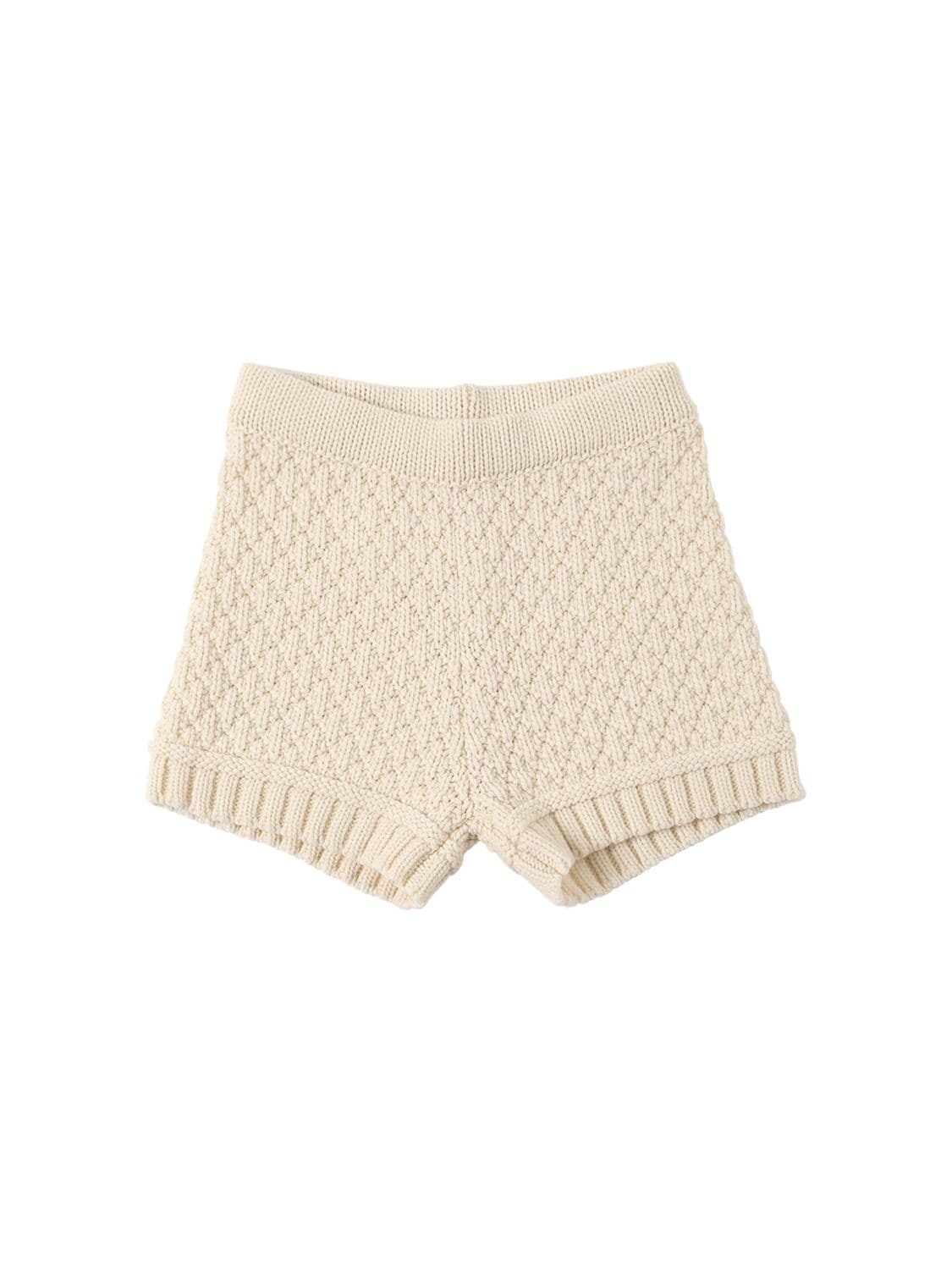 Image of Wool Blend Cable Knit Shorts