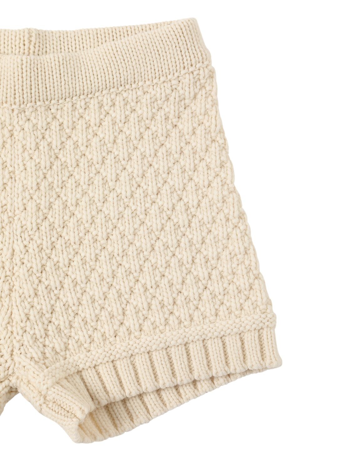 Shop Simonetta Wool Blend Cable Knit Shorts In Ivory