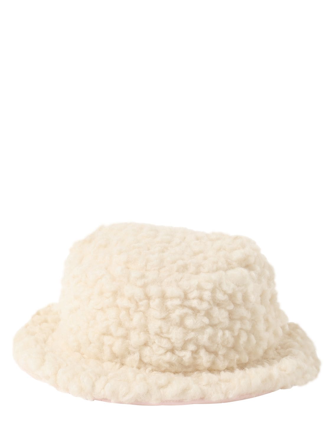Simonetta Kids' Faux Teddy & Wool Bucket Hat In Ivory